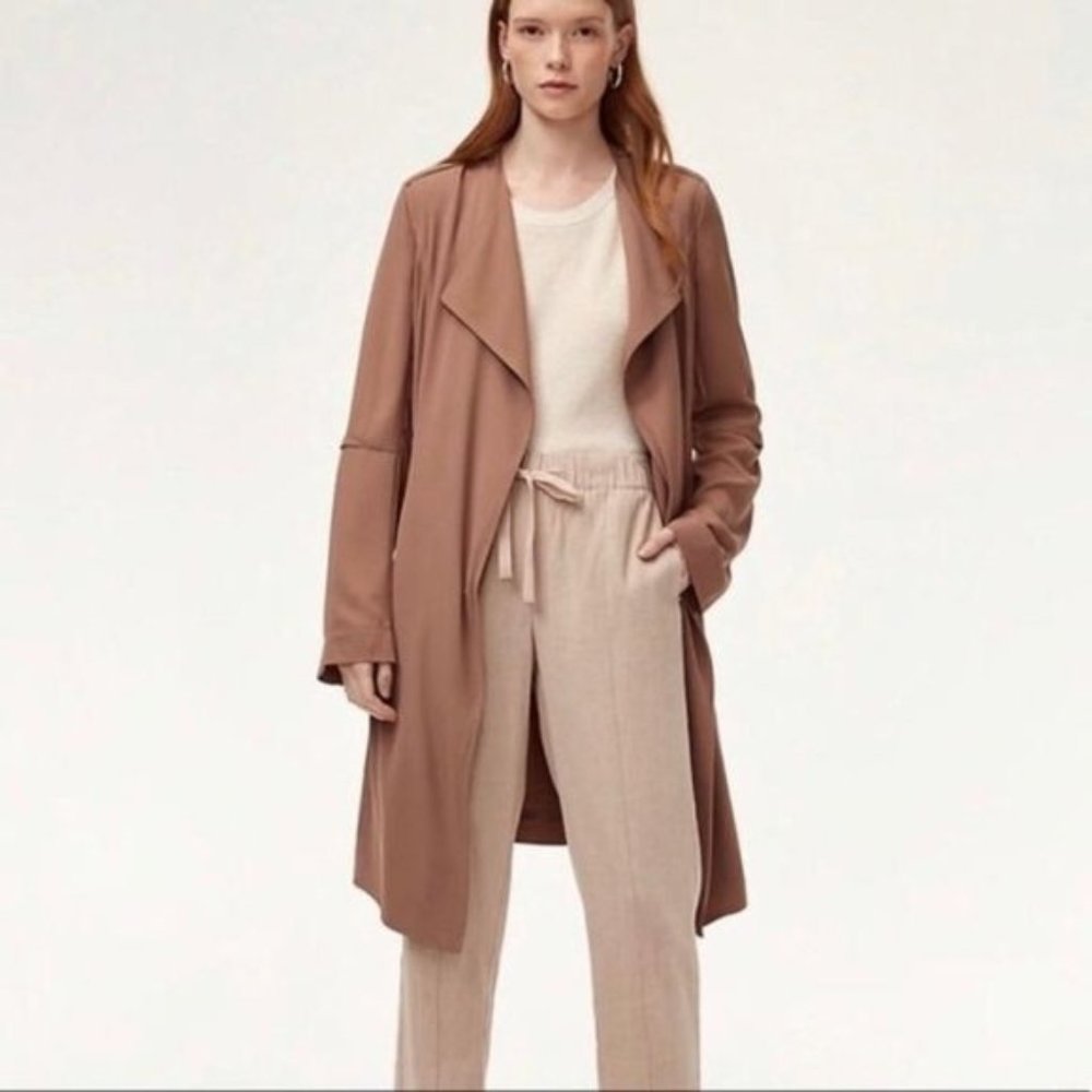 Aritzia Babaton Mauve Earth Quincey Trench Jacket